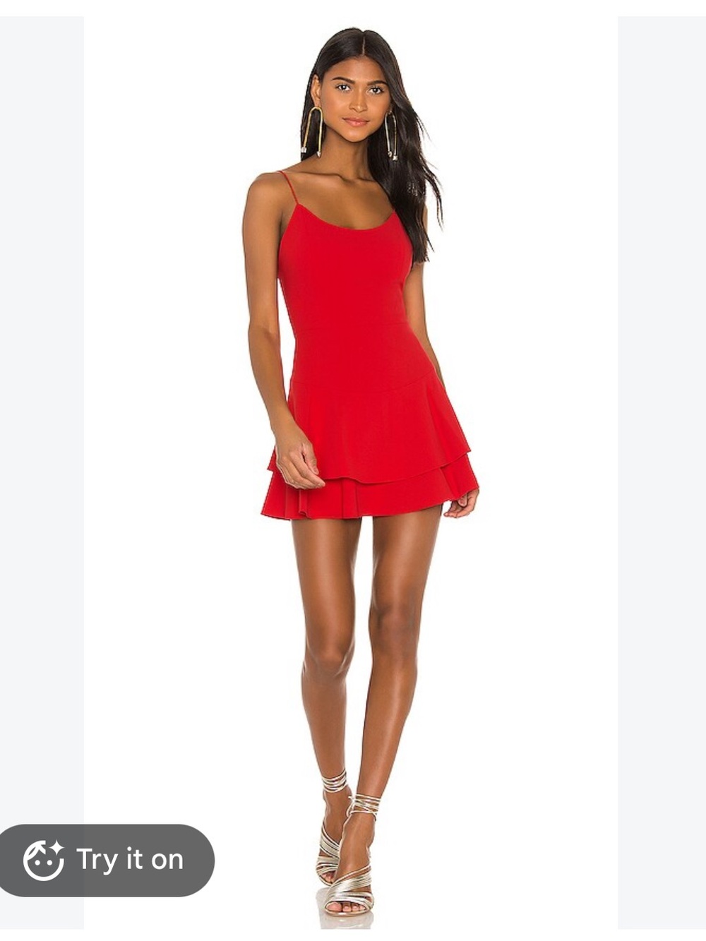ALICE + OLIVIA -Palmira Ruffle Tank Dress in Paprika